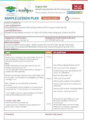 View Sample Lesson Plan