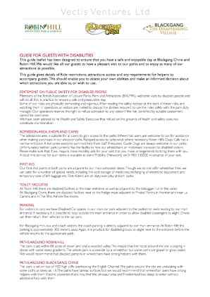 Access Statement for Blackgang Chine