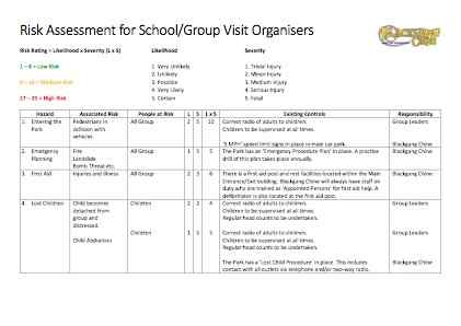 Generic risk assessment for Blackgang Chine