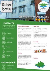 School Trip Information Sheet for Weymouth Tudor House