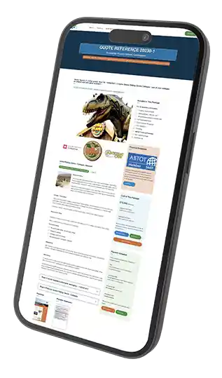 Mockup of Education Destination Client Portal on a mobile phone display